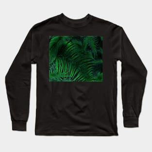 METALLIC EMERALD FERNS AND PALMS Long Sleeve T-Shirt